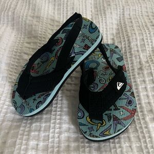 Gently used Quicksilver Toddler Flip Flops with Ankle Strap